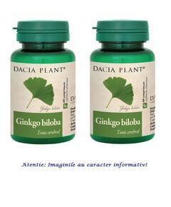 Ginkgo Biloba Pachet 2 cutii cu 60 comprimate  Dacia Plant, image 
