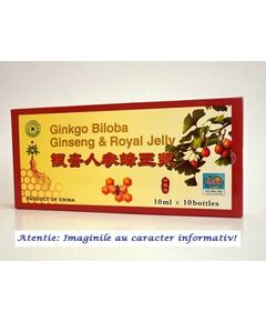 Ginkgo Biloba, Ginseng si Royal Jelly 10 fiole Yong Kang Co & Co, image 