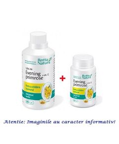 Evening Primrose + Vitamina E Pachet 90 capsule + 30 capsule Rotta Natura, image 