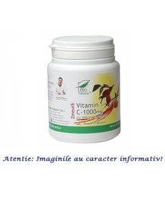Vitamina C 1000 mg Zmeura cu Macese si Acerola 100 comprimate Pro Natura, image 