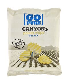 Chips-uri Canyon din cartofi bio cu sare de mare 125g Go Pure, image 