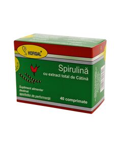 Spirulina cu Extract de Catina 40 comprimate Hofigal, image 
