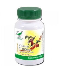 Vitamina C 1000 mg Portocala cu Macese & Acerola 100 comprimate Pro Natura, image 