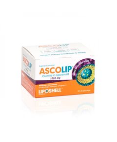 Vitamina C Lipozomala Ascolip 1000 mg cu Aroma de Coacaze Negre 30 plicuri Liposhell, image 