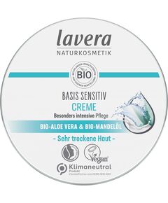 Crema basis sensitiv cu aloe vera si ulei de migdale bio 150ml Lavera, image 