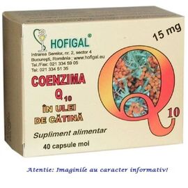 Coenzima Q10 in Ulei de Catina 15 mg 40 capsule Hofigal, image 