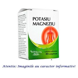 Potasiu Magneziu 40 comprimate Vitalia Pharma, image 