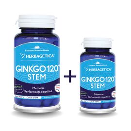 Ginkgo 120 Stem Pachet 60 capsule + 10 capsule Herbagetica, image 