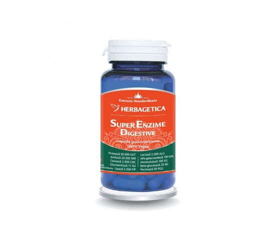 Super Enzime Digestive 60 capsule Herbagetica, image 